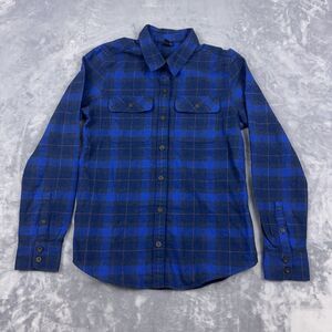 Patagonia Shirt Womens Size Small Blue Plaid Long Sleeve Fjord Flannel Organic